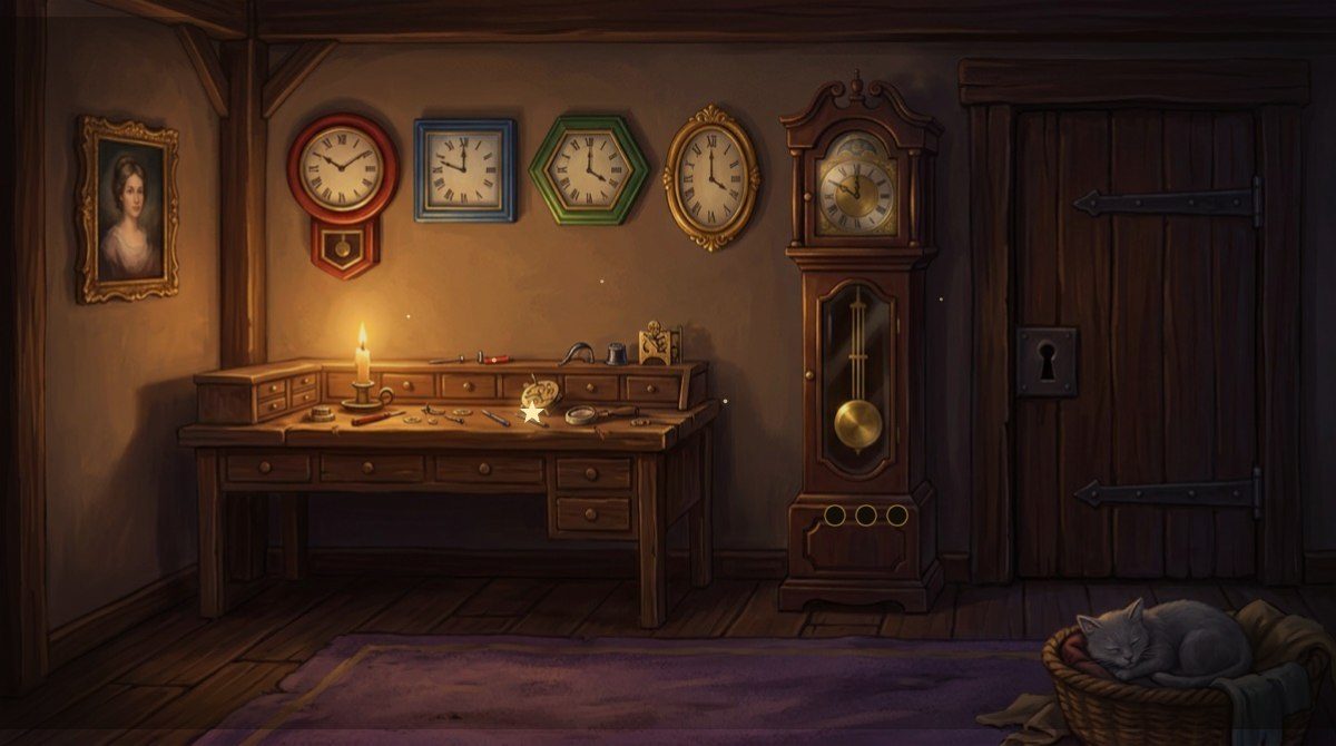 Capture d'écran réelle de la démo : l'atelier de l'horloger
