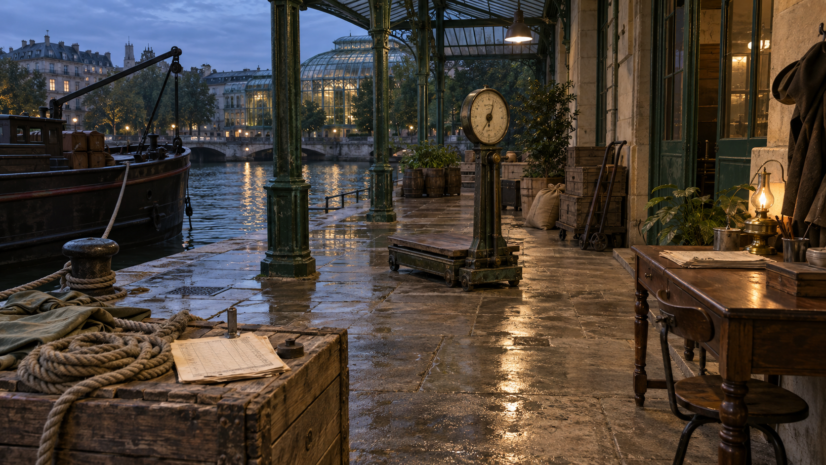 Le quai de service au bord de l’eau
